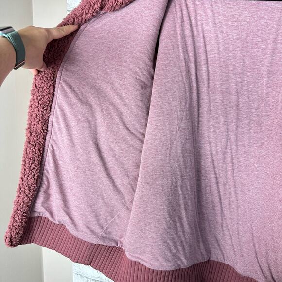 Prana Jacket Permafrost Fleece Zip Teddy Plush Ribbed Pink L - Picture 8 of 11